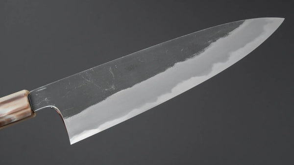 Hitohira Togashi Blue #2 Kurouchi Gyuto 210mm Ebony Handle - Tetogi