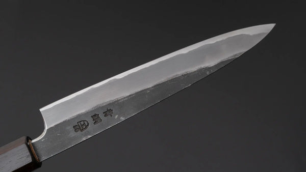 Hitohira Togashi Blue #2 Kurouchi Petty 165mm Cherry Wood Handle (Ebony End) - Tetogi