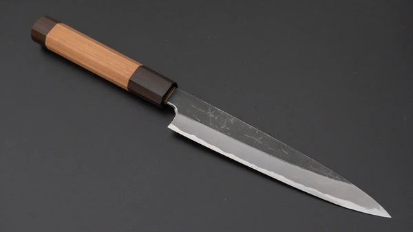 Hitohira Togashi Blue #2 Kurouchi Petty 165mm Cherry Wood Handle (Ebony End) - Tetogi