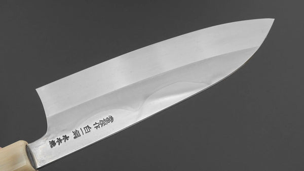 Hitohira Togashi White 1 Fuji Mizu Honyaki Santoku 180mm Ziricote Handle (144/ Saya) - Tetogi