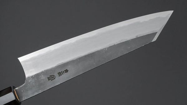 Hitohira Togashi White 2 Kurouchi Kiritsuke Gyuto 210mm Yakusugi Cedar Handle - Tetogi