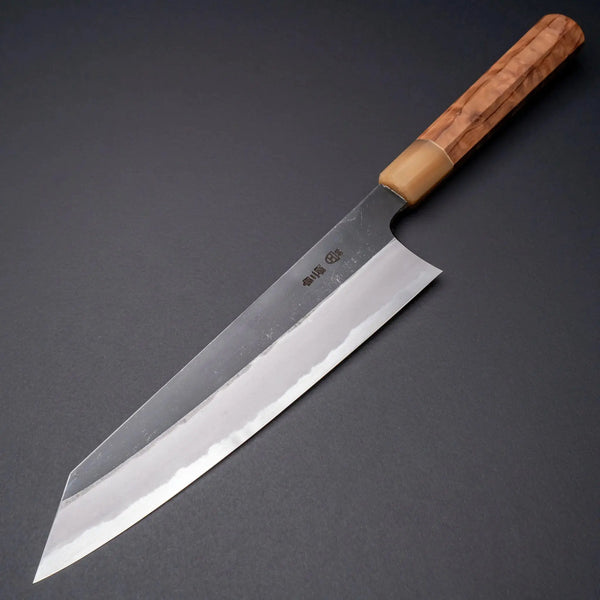 Hitohira Togashi White 2 Kurouchi Kiritsuke Gyuto 240mm Sugi Cedar Handle - Tetogi