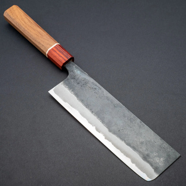 Hitohira Tosa Kurouchi Blue 2 Nakiri 170mm Walnut Handle (Rengas Ferrule) - Tetogi