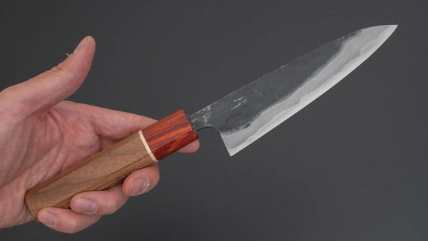 Hitohira Tosa Kurouchi Blue #2 Petty 135mm Walnut Handle (Rengas Ferrule) - Tetogi