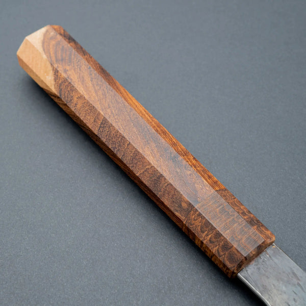 Isamitsu White 1 Stainless Clad Kurouchi Gyuto 195mm Laburnum Handle - Tetogi