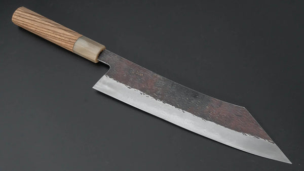 Isamitsu White #1 Stainless Clad Kurouchi Kiritsuke Gyuto 240mm Taihei Zebrawood Handle - Tetogi