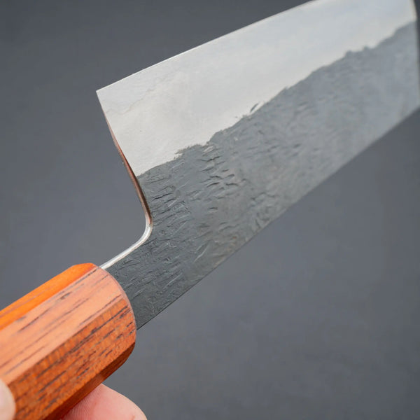 Isamitsu White 1 Stainless Clad Kurouchi Nakiri 180mm Riisgaard Handle - Tetogi