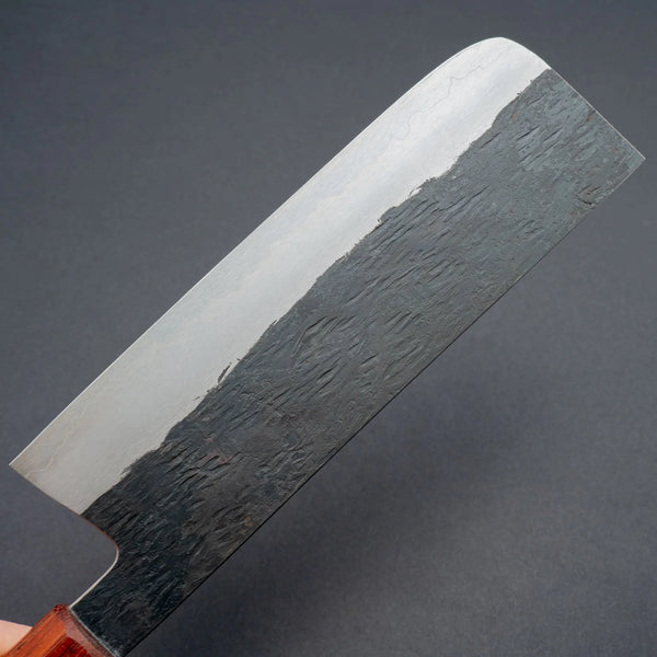 Isamitsu White 1 Stainless Clad Kurouchi Nakiri 180mm Riisgaard Handle - Tetogi