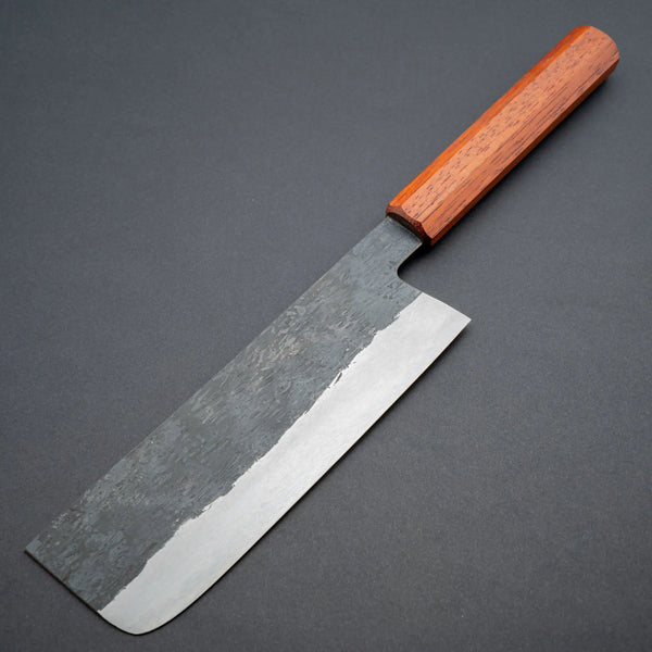 Isamitsu White 1 Stainless Clad Kurouchi Nakiri 180mm Riisgaard Handle - Tetogi