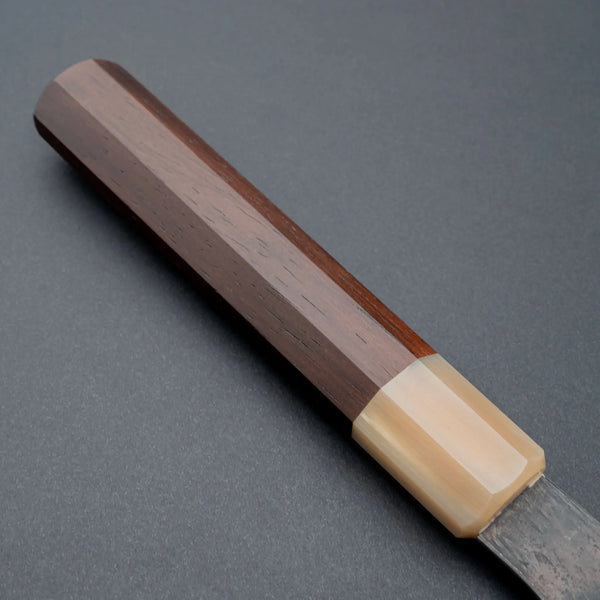 Isamitsu White 1 Stainless Clad Kurouchi Nakiri 180mm Riisgaard Rosewood - Tetogi