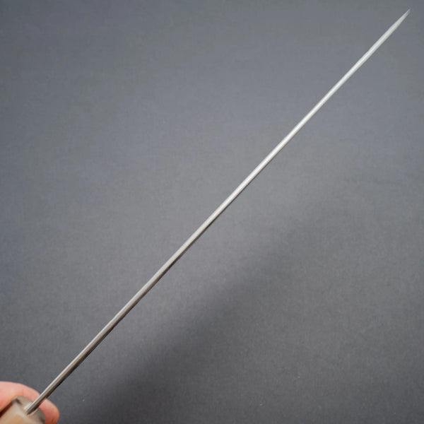 Isamitsu White 1 Stainless Clad Kurouchi Sujihiki 270mm Riisgaard Walnut Handle - Tetogi