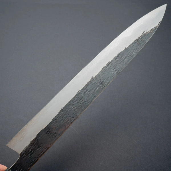 Isamitsu White 1 Stainless Clad Kurouchi Sujihiki 270mm Tagayasan Handle - Tetogi