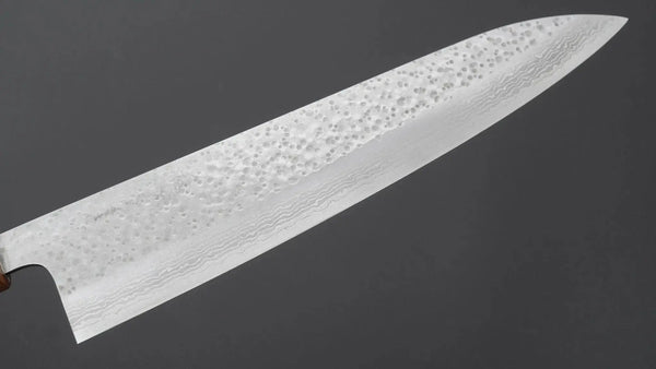Makoto Kurosaki STK VG-7 Tsuchime Damascus Gyuto 240mm Walnut Handle - Tetogi