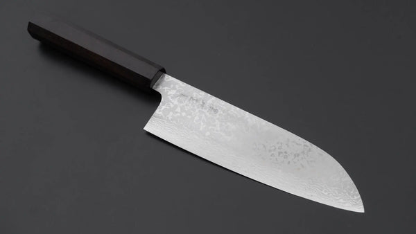 Makoto Kurosaki VG7 Damascus Santoku 165mm Ebony Handle - Tetogi