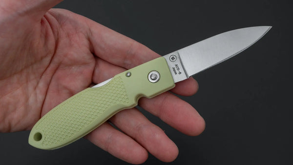 MOKI Coupe Folding Knife Grilon Handle (Cream Green) - Tetogi