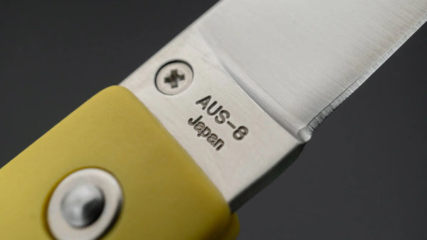 MOKI Coupe Folding Knife Grilon Handle (Mustard Yellow) - Tetogi