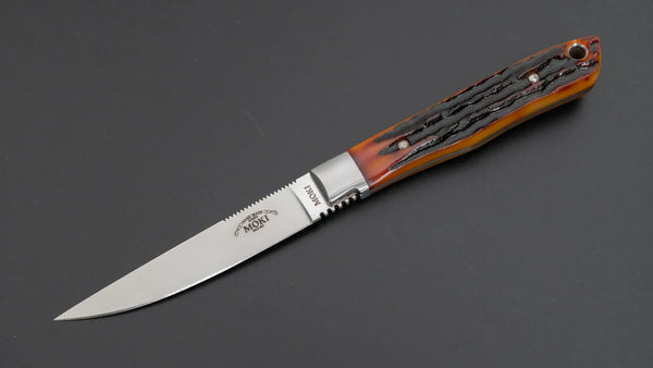 MOKI Trout & Bird Fixed Blade Jigged Bone Handle - Tetogi