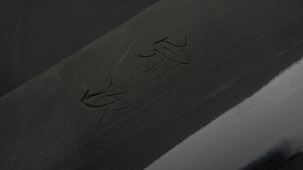 Morihei Munetsugu Blue #2 Kurouchi Santoku 165mm Ho Wood Handle - Tetogi