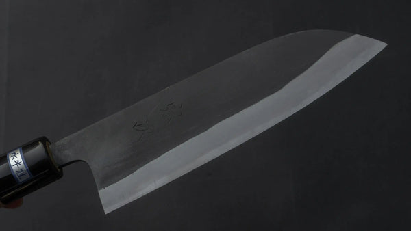 Morihei Munetsugu Blue #2 Kurouchi Santoku 165mm Ho Wood Handle - Tetogi