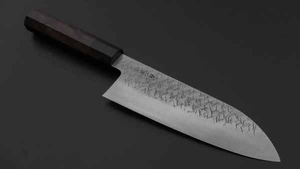 Nigara Blue Super Santoku 180mm Ebony Handle - Tetogi