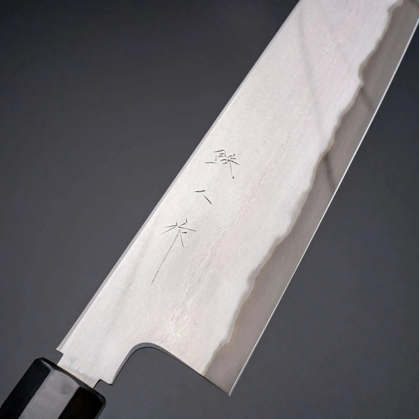 Tetsujin Blue 2 Metal Flow Gyuto 240mm Taihei Makassar Ebony Handle - Tetogi