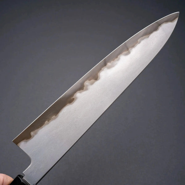 Tetsujin Blue 2 Metal Flow Gyuto 240mm Taihei Makassar Ebony Handle - Tetogi