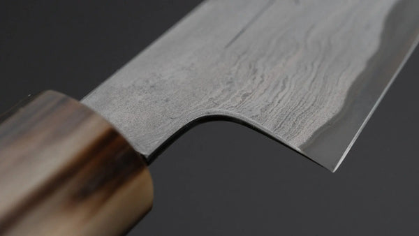 Tetsujin Blue #2 Metal Flow Kiritsuke Petty 165mm Taihei Makassar Ebony Handle - Tetogi