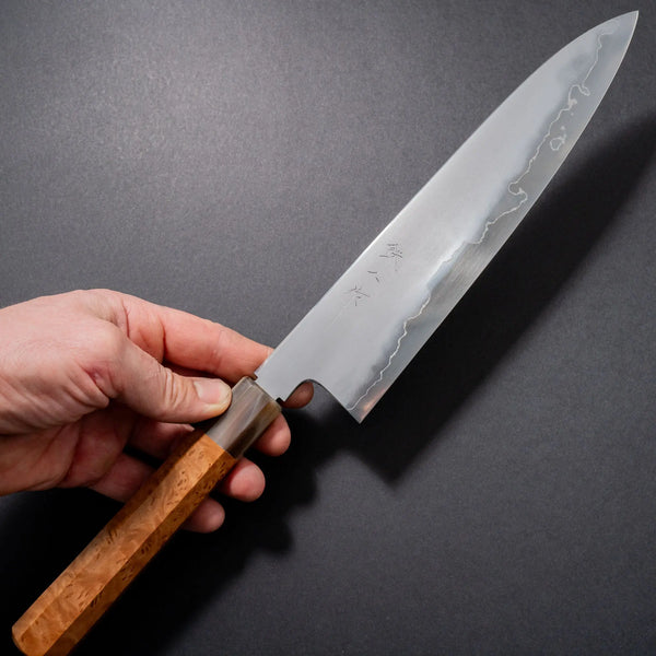 Tetsujin Silver #3 Kasumi Gyuto 240mm Riisgaard Elm Burl Handle - Tetogi