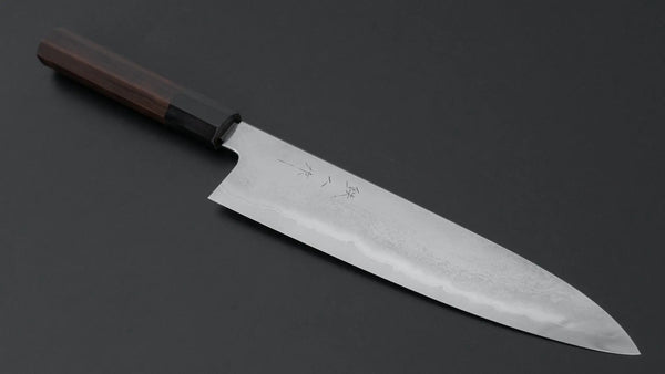 Tetsujin Silver 3 Metal Flow Gyuto 240mm Taihei Makassar Ebony Handle - Tetogi
