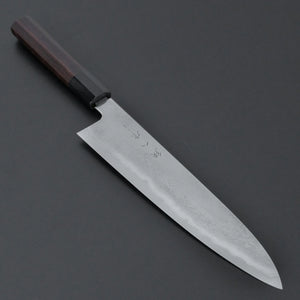 Tetsujin Silver 3 Metal Flow Gyuto 240mm Taihei Makassar Ebony Handle - Tetogi