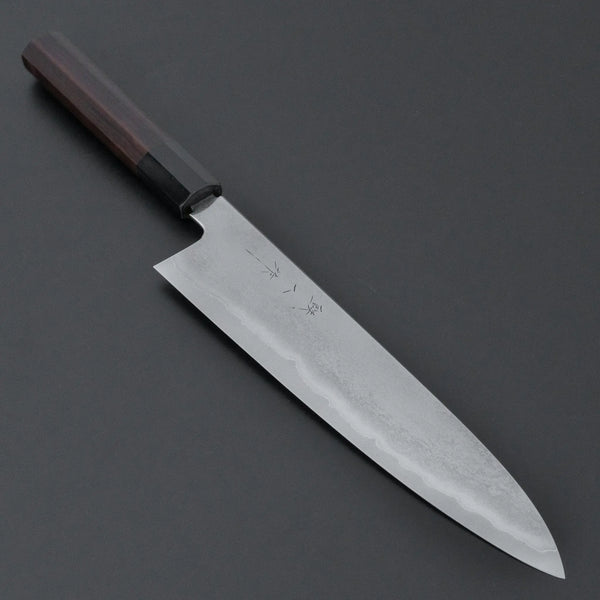 Tetsujin Silver 3 Metal Flow Gyuto 240mm Taihei Makassar Ebony Handle - Tetogi