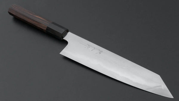 Tetsujin Silver 3 Metal Flow Kiritsuke Gyuto 210mm Taihei Makassar Ebony Handle - Tetogi