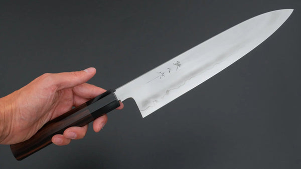 Tetsujin Silver #3 Ukiba Gyuto 240mm Taihei Makassar Ebony Handle - Tetogi