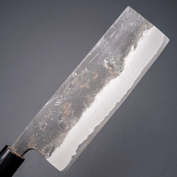 Yamato Ichimonji Thick Carbon Nakiri 170mm Poplar Handle - Tetogi