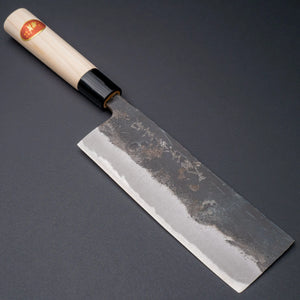 Yamato Ichimonji Thick Carbon Nakiri 170mm Poplar Handle - Tetogi