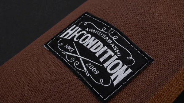 HI-CONDITION Hanpu Canvas 6 Pockets Knife Roll Brown - Tetogi