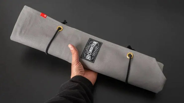 HI-CONDITION Hanpu Canvas 6 Pockets Knife Roll Gray - Tetogi