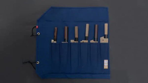 HI-CONDITION Hanpu Canvas 6 Pockets Knife Roll Navy - Tetogi