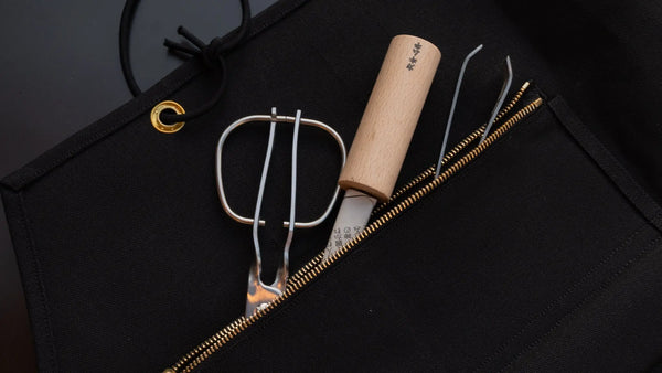 HI-CONDITION Hanpu Canvas 9 Pockets Knife Roll Black - Tetogi