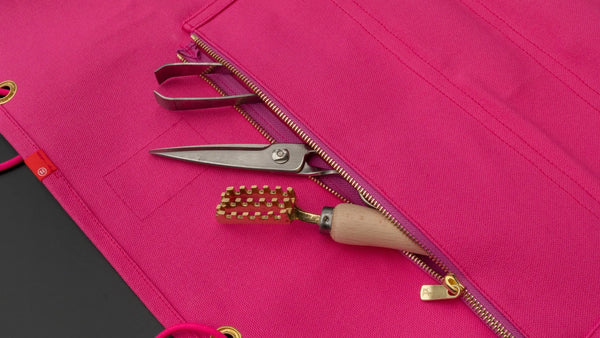HI-CONDITION Hanpu Canvas 9 Pockets Knife Roll Deep Candy Pink - Tetogi