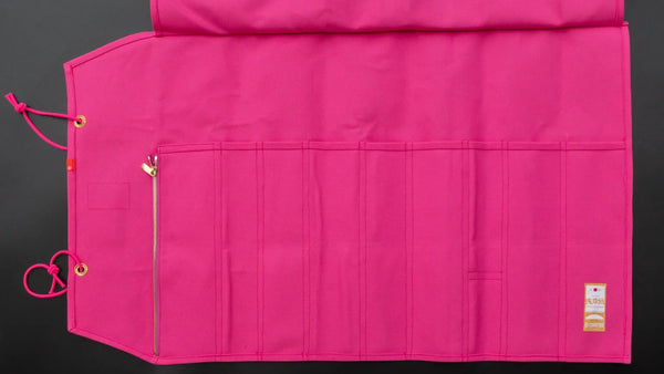 HI-CONDITION Hanpu Canvas 9 Pockets Knife Roll Deep Candy Pink - Tetogi