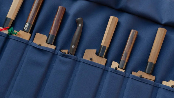 HI-CONDITION Hanpu Canvas 9 Pockets Knife Roll Navy - Tetogi