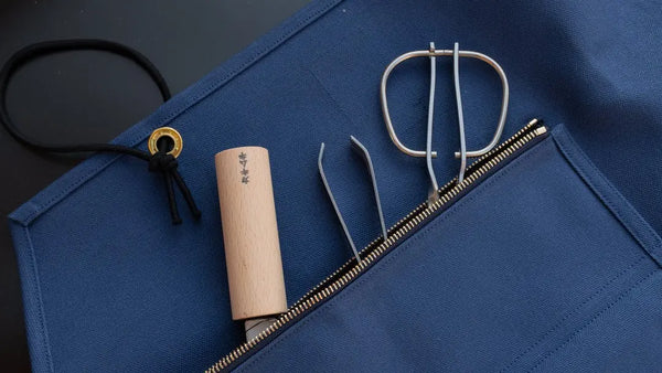HI-CONDITION Hanpu Canvas 9 Pockets Knife Roll Navy - Tetogi