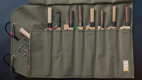 HI-CONDITION Hanpu Canvas 9 Pockets Knife Roll OD - Tetogi