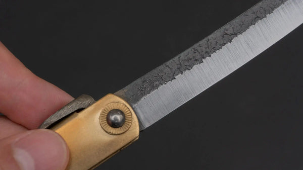 Higonokami Custom Folding Knife Large Brass Handle (#09K) - Tetogi