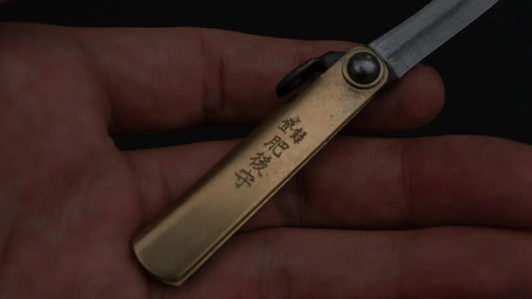 Higonokami Folding Knife Mini Brass Handle - Tetogi