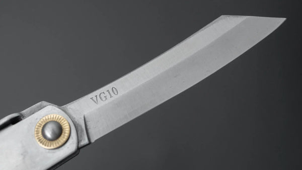 Higonokami VG10 Folding Knife Large Stainless Handle - Tetogi