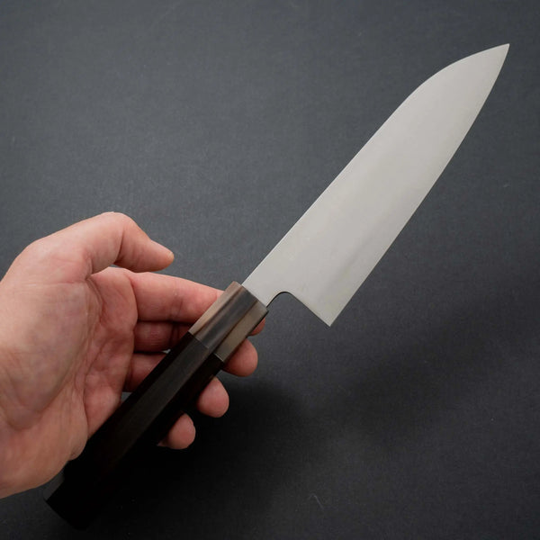 Hitohira Ashi Swedish Stainless Santoku 165mm Ebony Handle - Tetogi