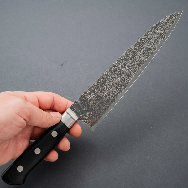 Hitohira FJ SG2 Nickel Damascus Black Gyuto 210mm Linen Micarta Handle - Tetogi