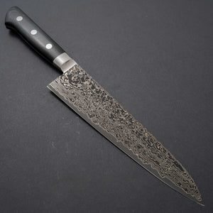 Hitohira FJ SG2 Nickel Damascus Black Gyuto 210mm Linen Micarta Handle - Tetogi